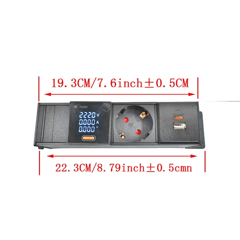Multiprise PDU C14 pour rack réseau avec prises EU, voltmètre et port USB-C 15W 13