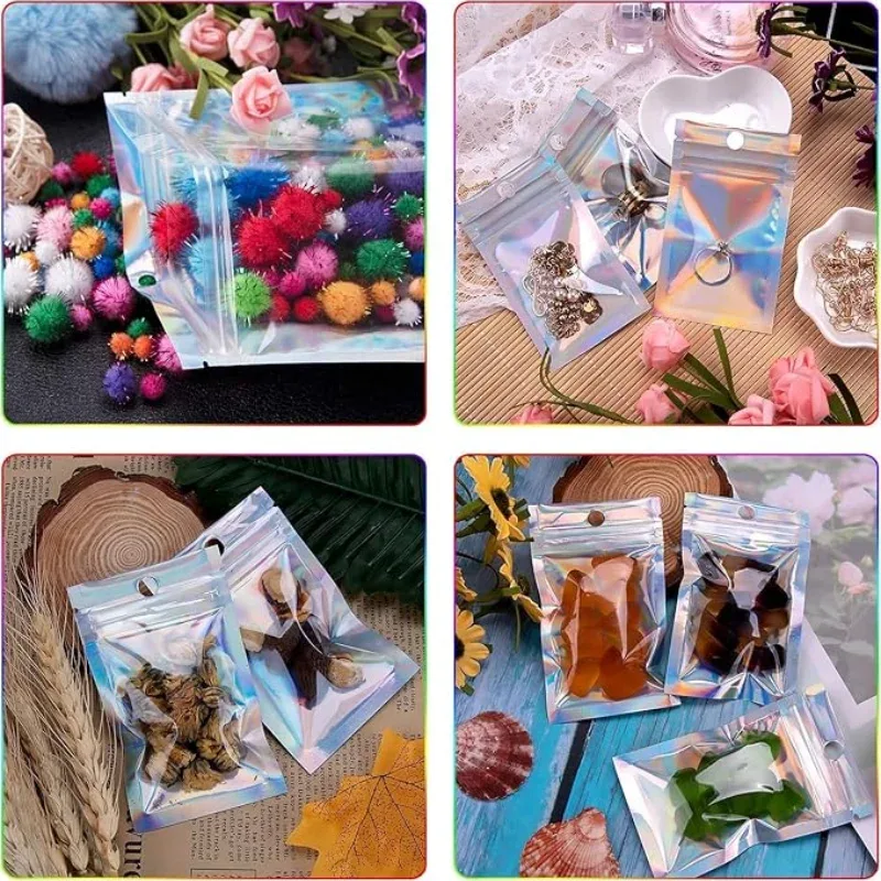 Pochettes d'emballage holographiques à fermeture zip pour bijoux et accessoires - Image 5