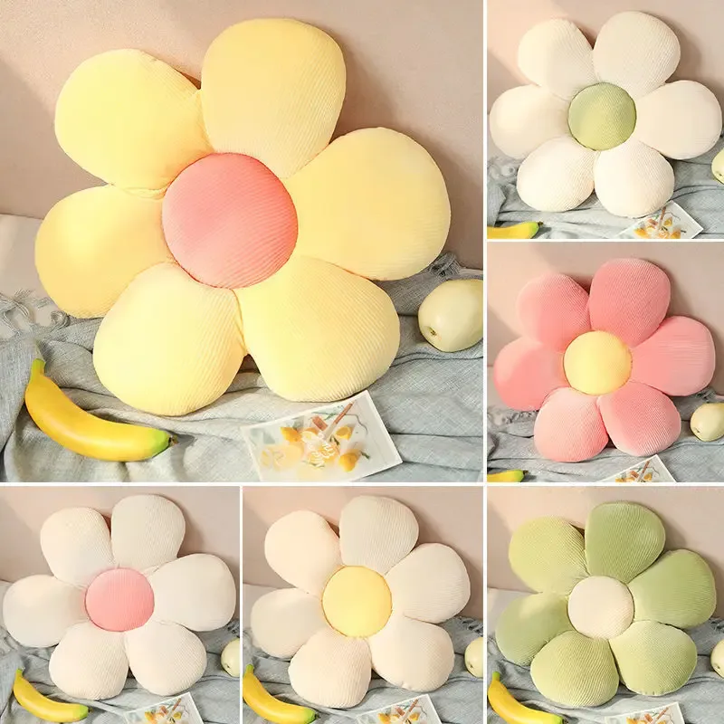 Coussin décoratif en forme de fleur (Tournesol et Marguerite) - 40 cm - Image 1