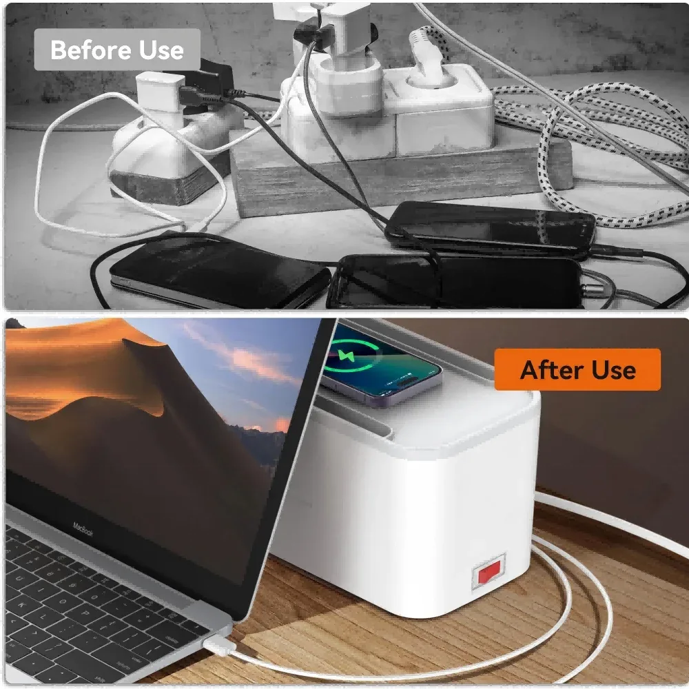 LDNIO Boîtier Multiprise Parafoudre avec 3 Ports USB et Rallonge 2m - Image 5