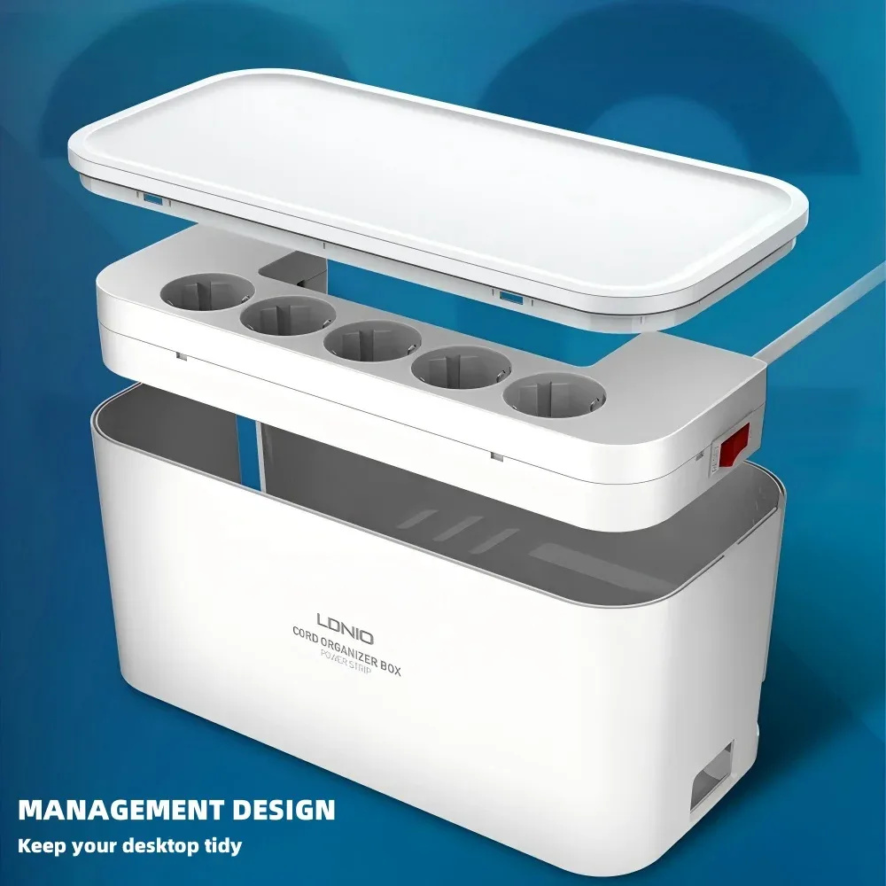 LDNIO Boîtier Multiprise Parafoudre avec 3 Ports USB et Rallonge 2m - Image 4