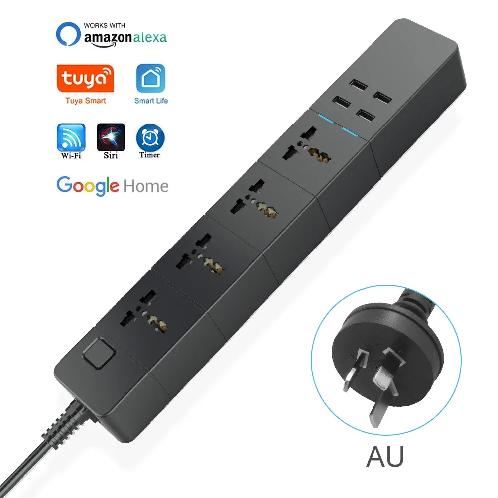 Multiprise intelligente Wi-Fi universelle avec 4 prises et 4 ports USB (16A) 17