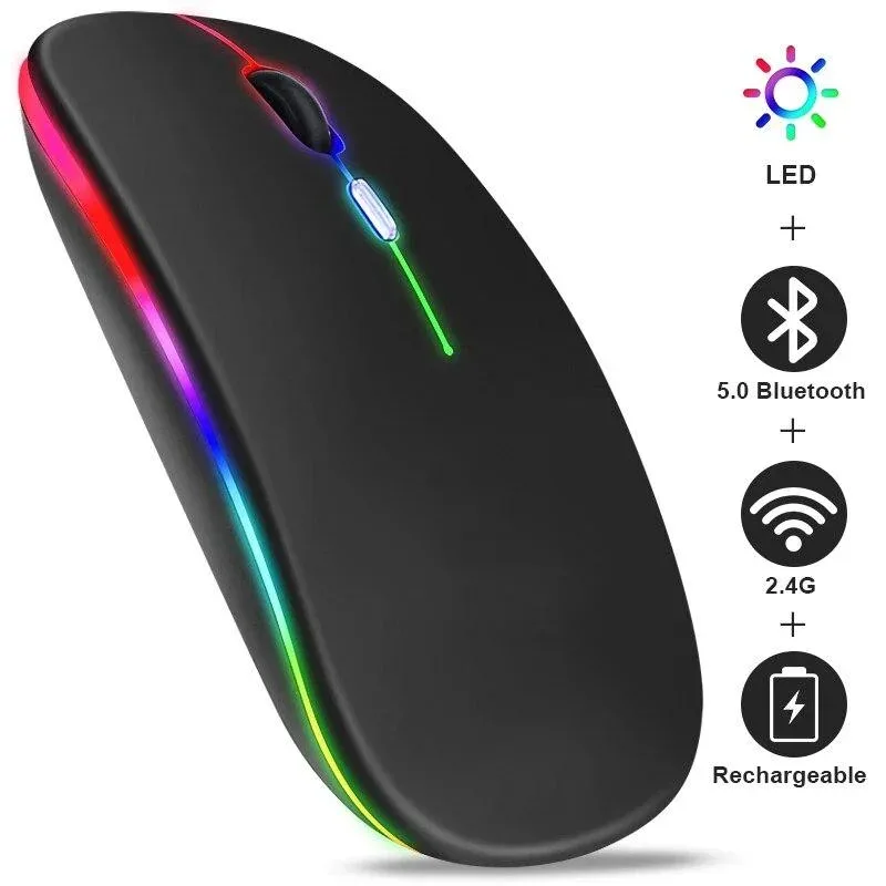 Souris de jeu sans fil rechargeable RGB - Ergonomique et silencieuse 5