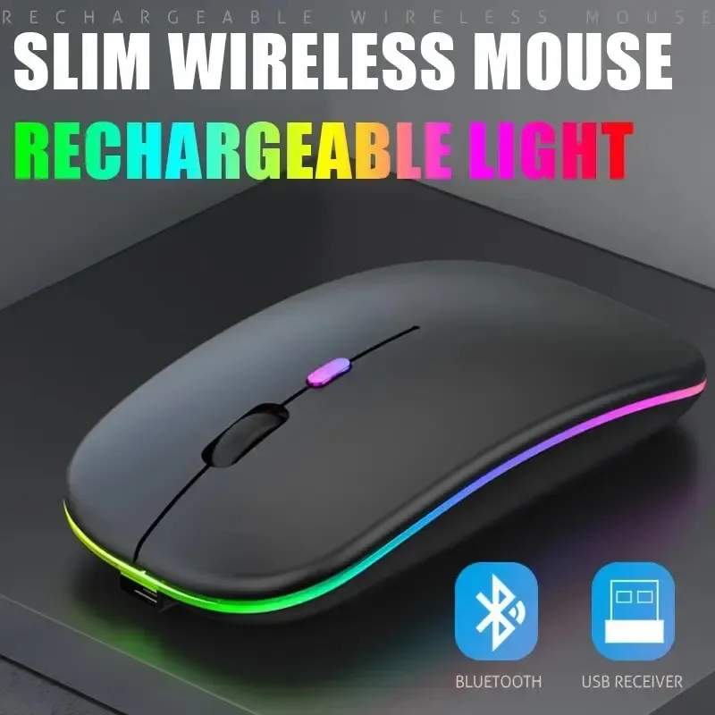Souris de jeu sans fil rechargeable RGB - Ergonomique et silencieuse