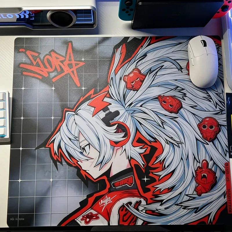 Tapis de souris gaming en verre trempé W-Wallhack SP-004 Drift SORA YUME - Surface dépolie lisse - Image 2