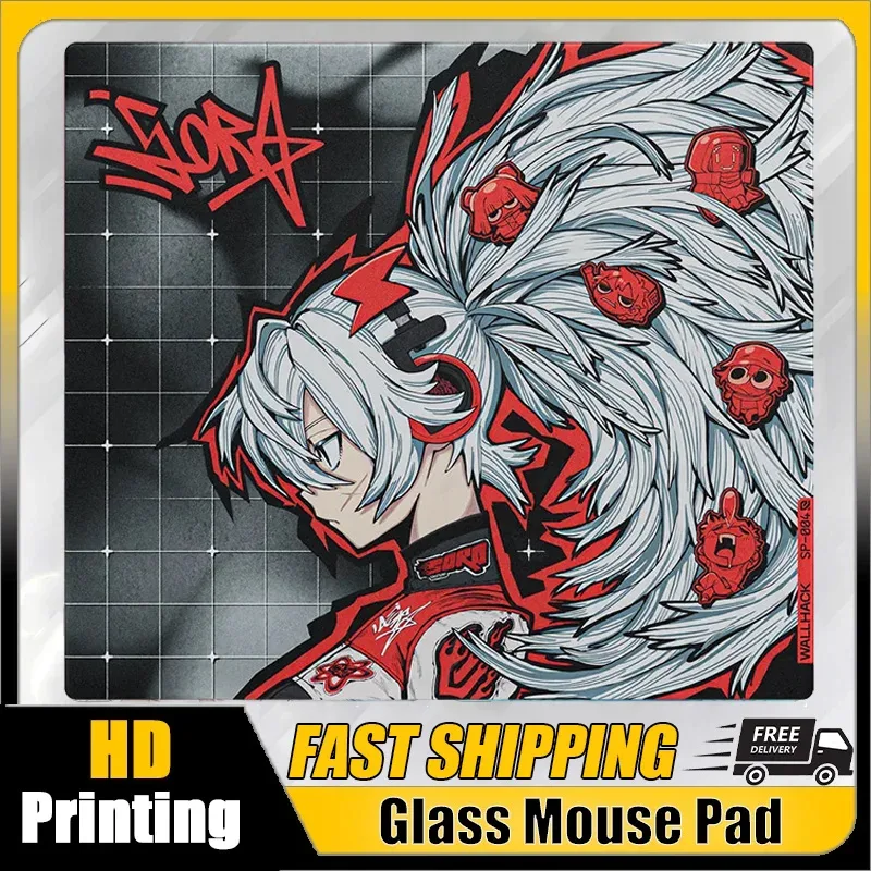 Tapis de souris verre vue d'ensemble
