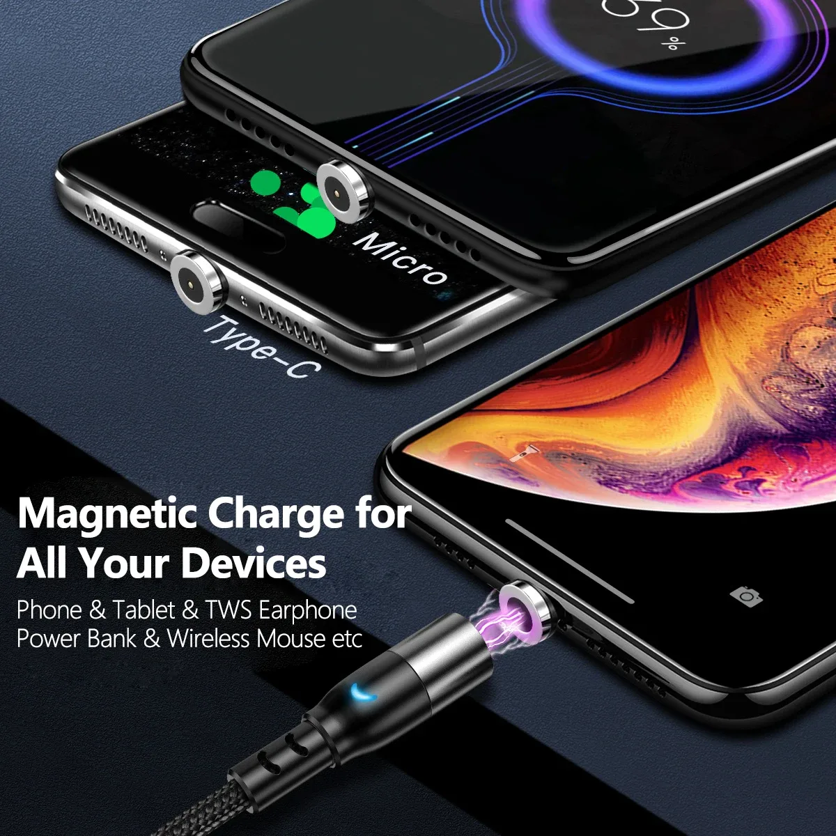 Lot de 6 embouts magnétiques de rechange (Micro USB, USB-C, Lightning) - Image 2