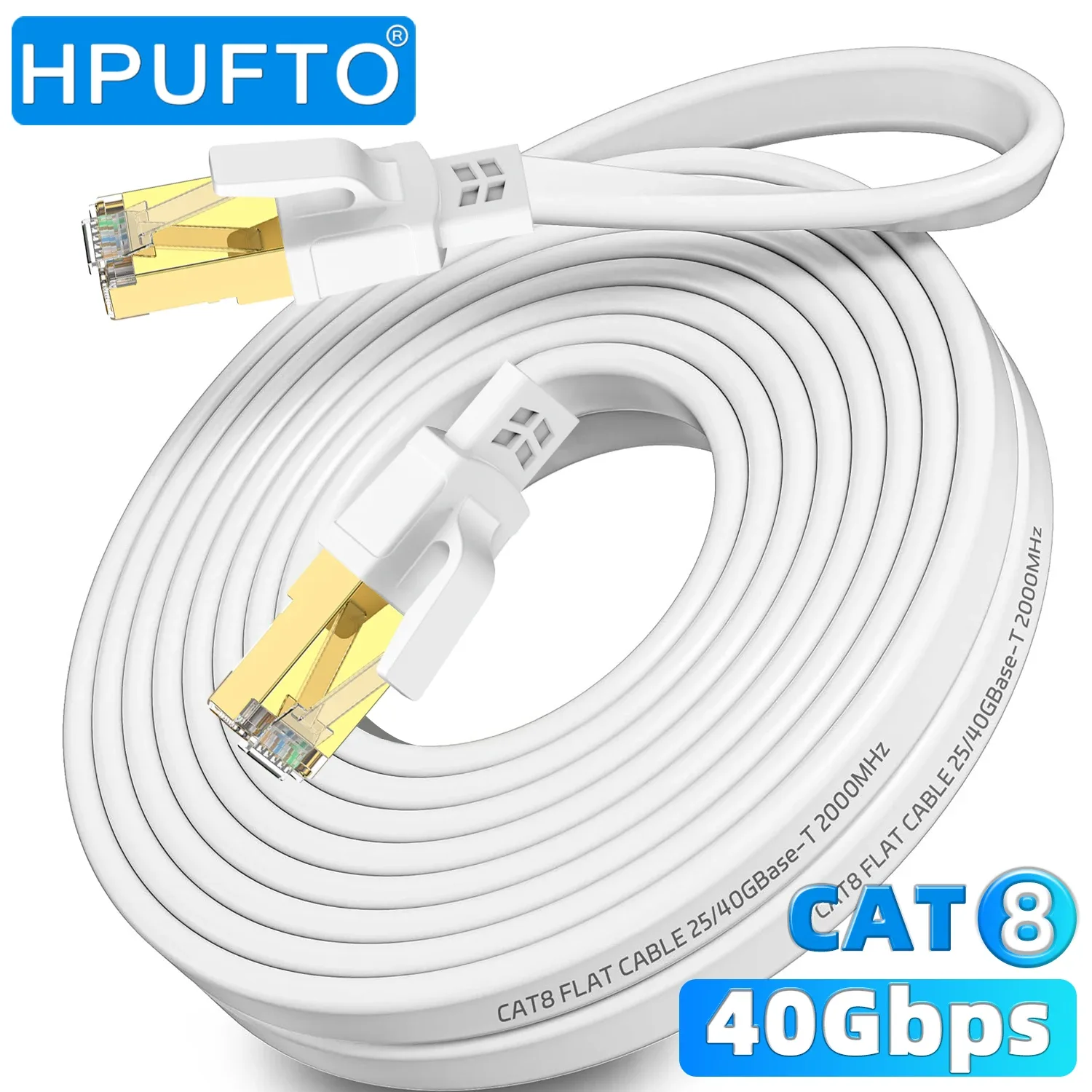 Câble Ethernet Cat 8 Haute Vitesse, 40 Gbit/s, 2000 MHz, RJ45 - Image 1