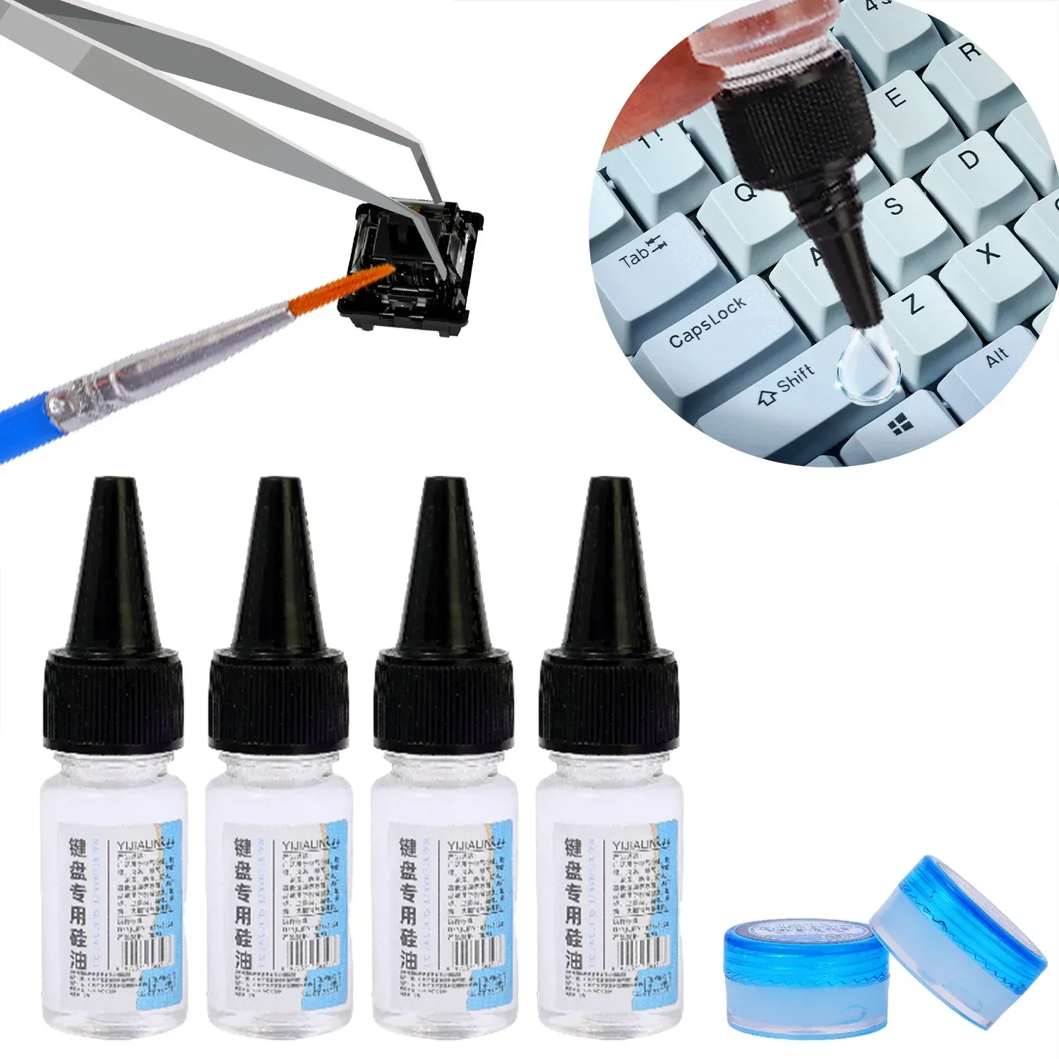 Kit de lubrification 4-en-1 pour clavier mécanique avec pinceau et extracteur de touches - Image 3