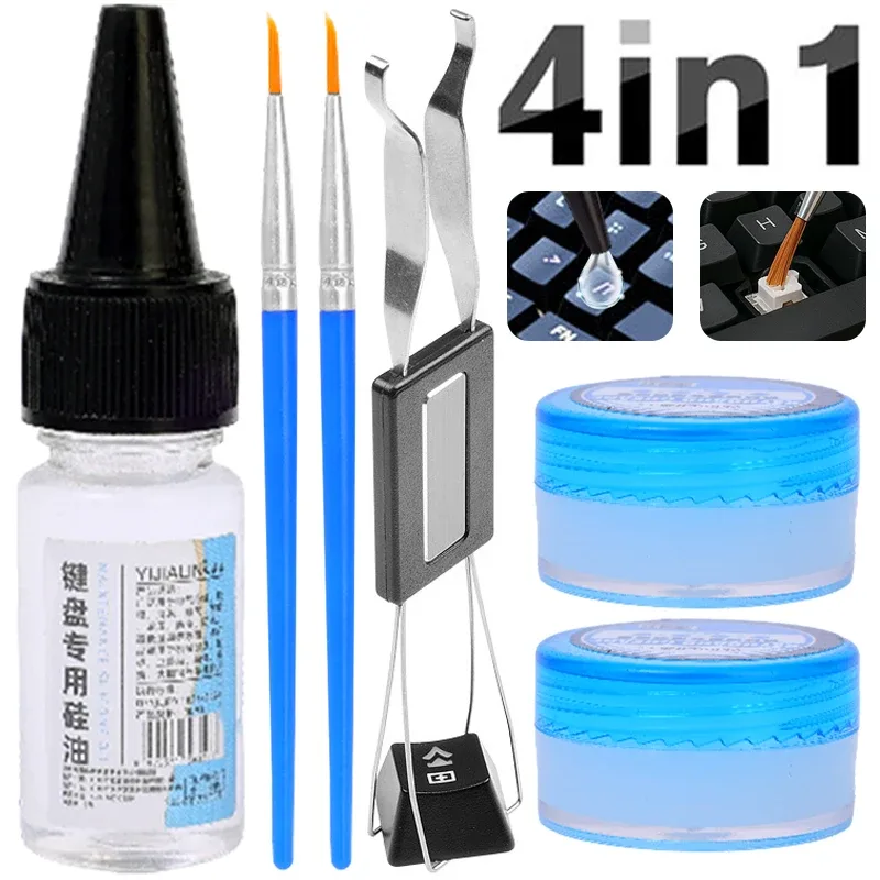 Kit de lubrification 4-en-1 pour clavier mécanique avec pinceau et extracteur de touches - Image 1