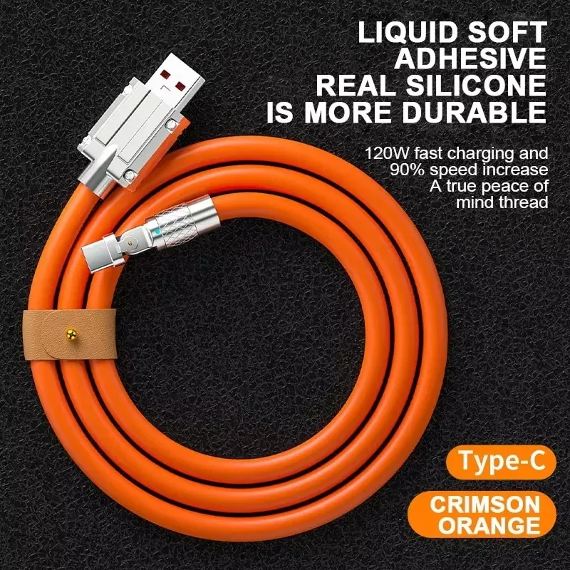 Câble USB-C rotatif à 180° pour charge rapide 120W 6A - Compatible PD et Quick Charge 3.0 - Image 5