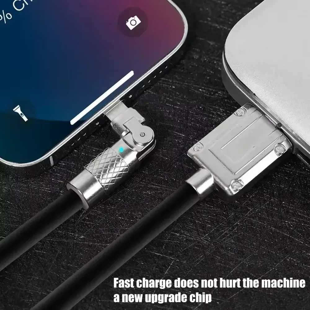 Câble USB-C rotatif à 180° pour charge rapide 120W 6A - Compatible PD et Quick Charge 3.0 - Image 4