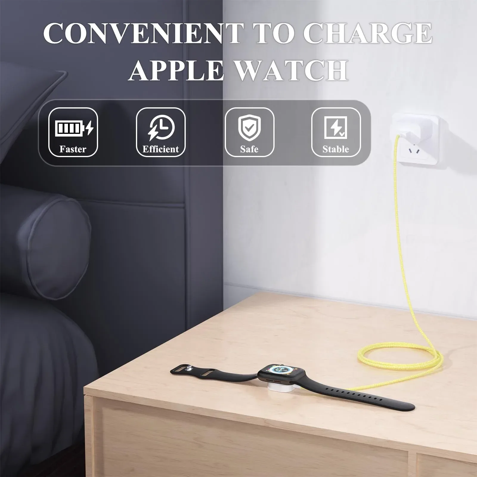 Câble de charge USB-C en nylon pour Apple Watch (Séries 2-9, SE & Ultra) - Image 5
