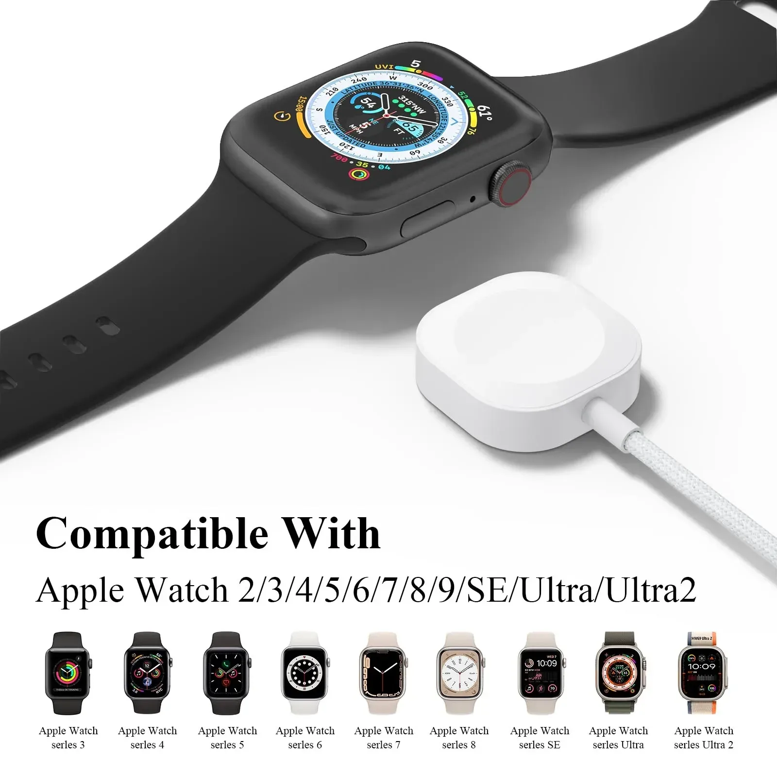 Câble de charge USB-C en nylon pour Apple Watch (Séries 2-9, SE & Ultra) - Image 4