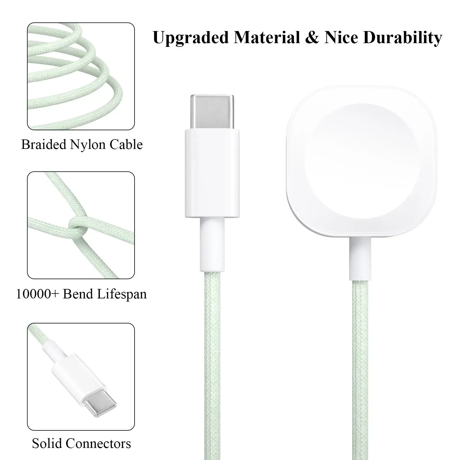 Câble de charge USB-C en nylon pour Apple Watch (Séries 2-9, SE & Ultra) - Image 3
