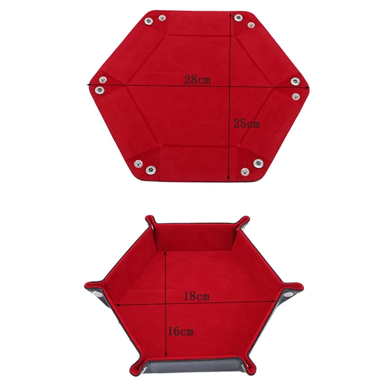 Plateau à dés hexagonal pliable en cuir PU et velours - Image 6