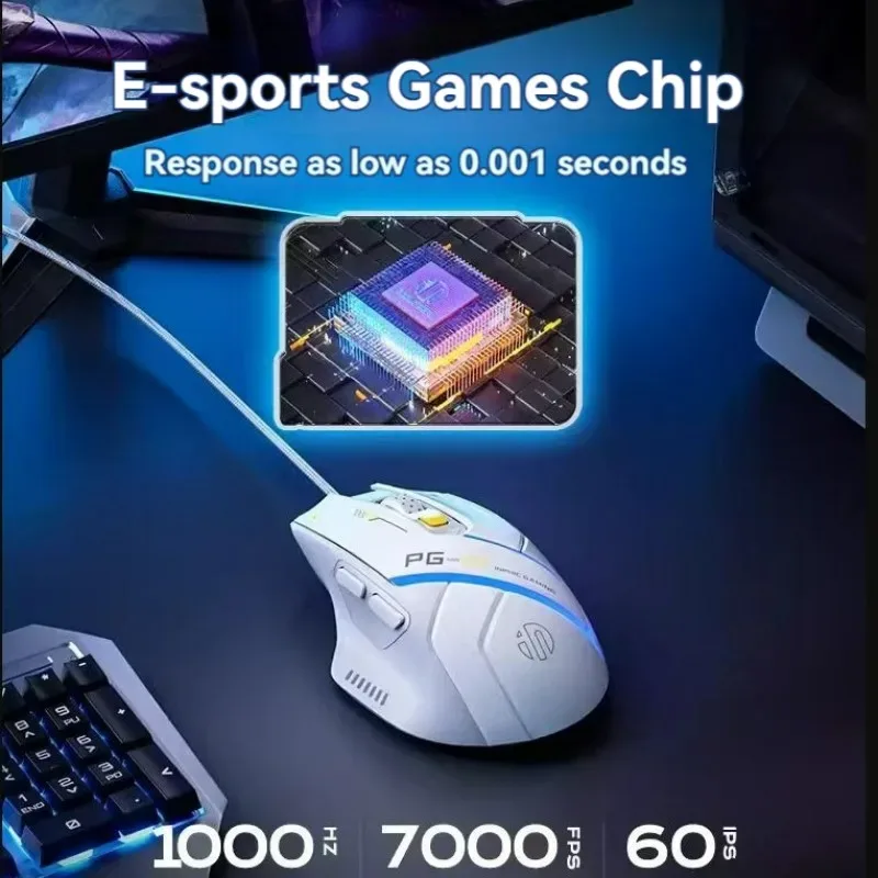 Souris Gamer Filaire Inphic PG1, Rétroéclairage RGB, 12 800 DPI, 6 Boutons Programmables, 1000 Hz - Image 3