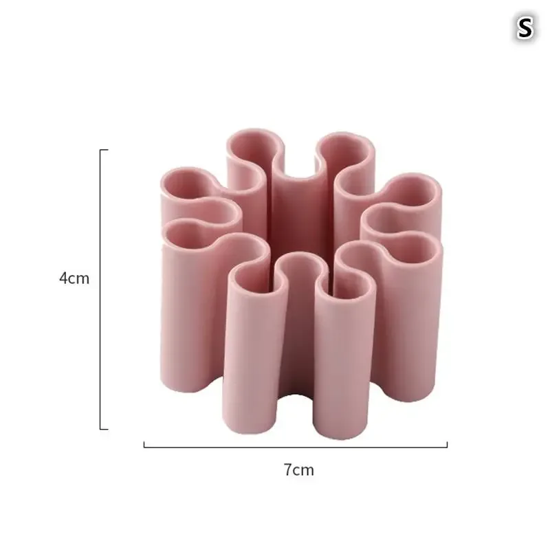 Porte-stylo et organisateur de bureau ondulé en silicone - Image 3
