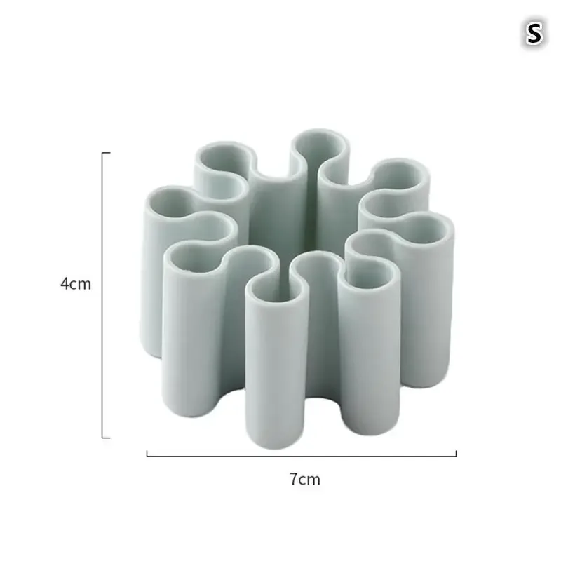 Porte-stylo et organisateur de bureau ondulé en silicone 11
