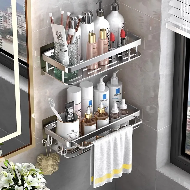 Étagère de douche murale à 2 niveaux sans perçage 5