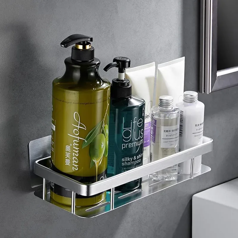 Étagère de douche murale à 2 niveaux sans perçage 2