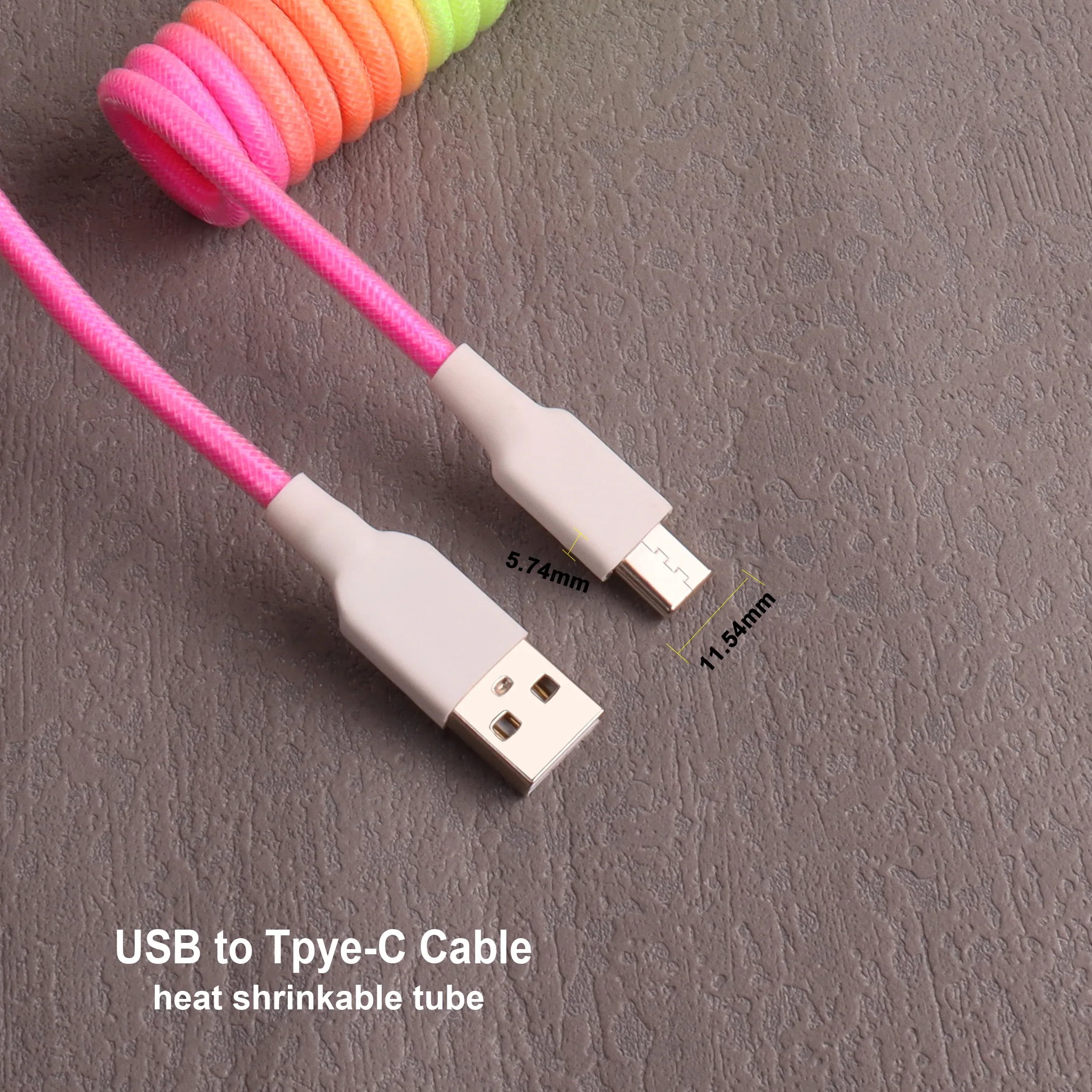 LANO - Câble de clavier en spirale avec connecteur aviateur GX16, USB vers Type-C - Image 5