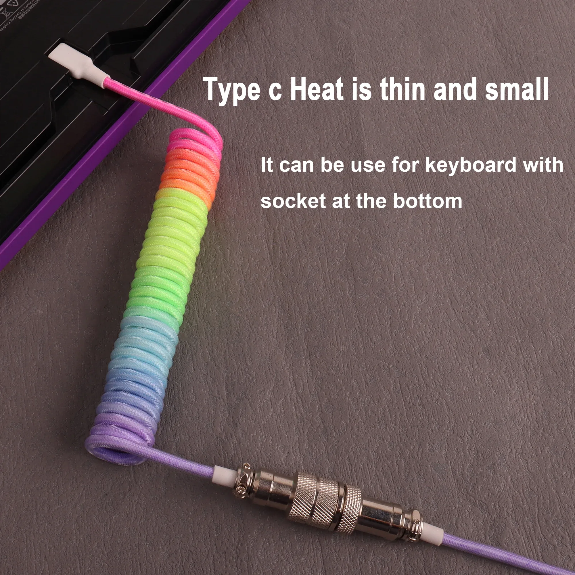 LANO - Câble de clavier en spirale avec connecteur aviateur GX16, USB vers Type-C - Image 6