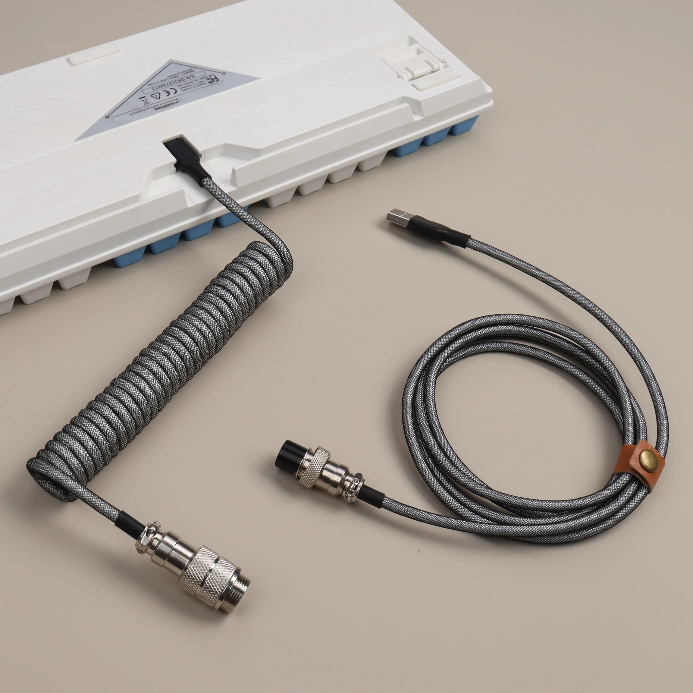 LANO - Câble de clavier en spirale avec connecteur aviateur GX16, USB vers Type-C - Image 2
