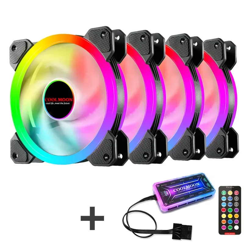 Ventilateur de boîtier PC RGB 120 mm silencieux avec télécommande IR - Image 1