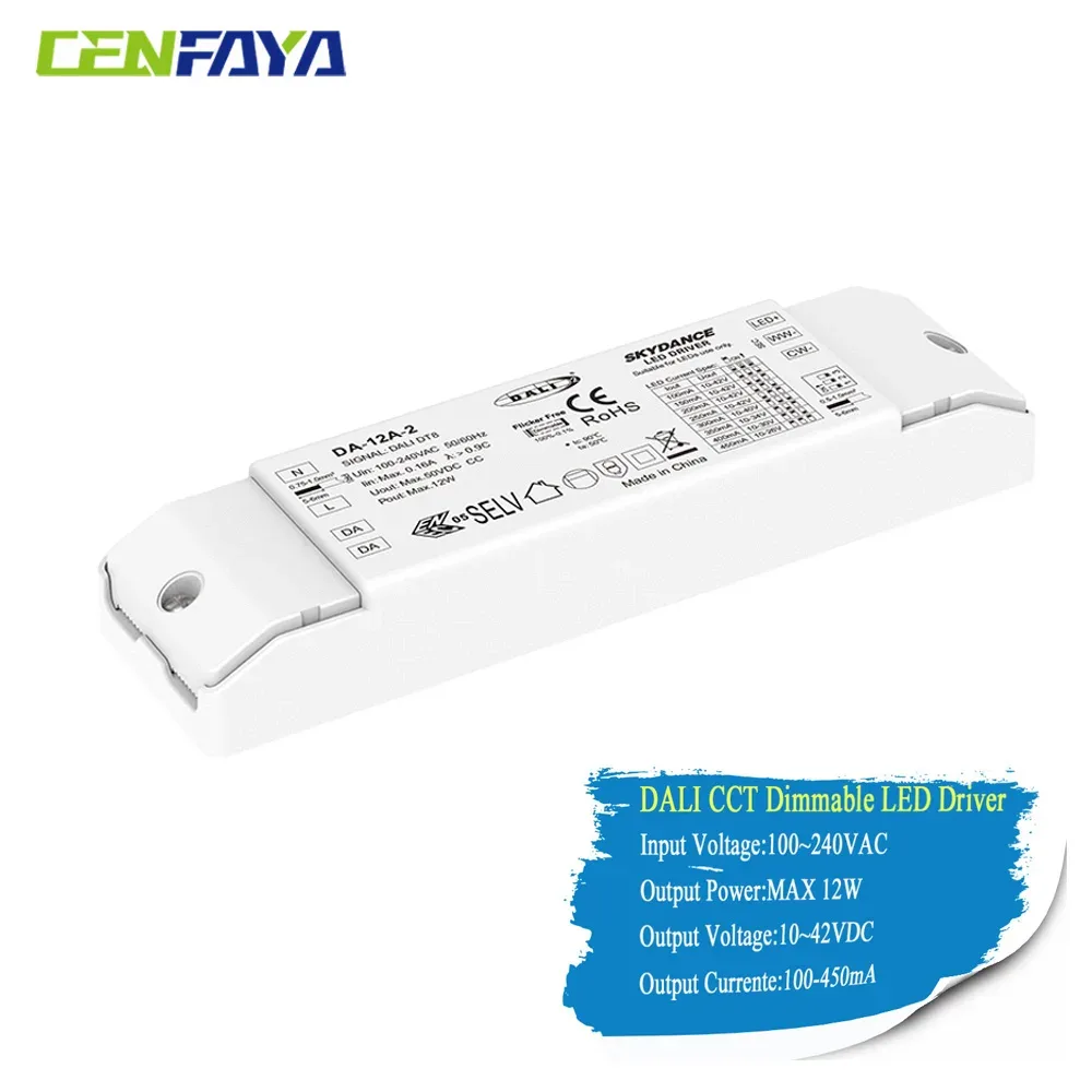 Driver LED DALI DT8 CCT 12W, Alimentation Dimmable DALI-2 PWM