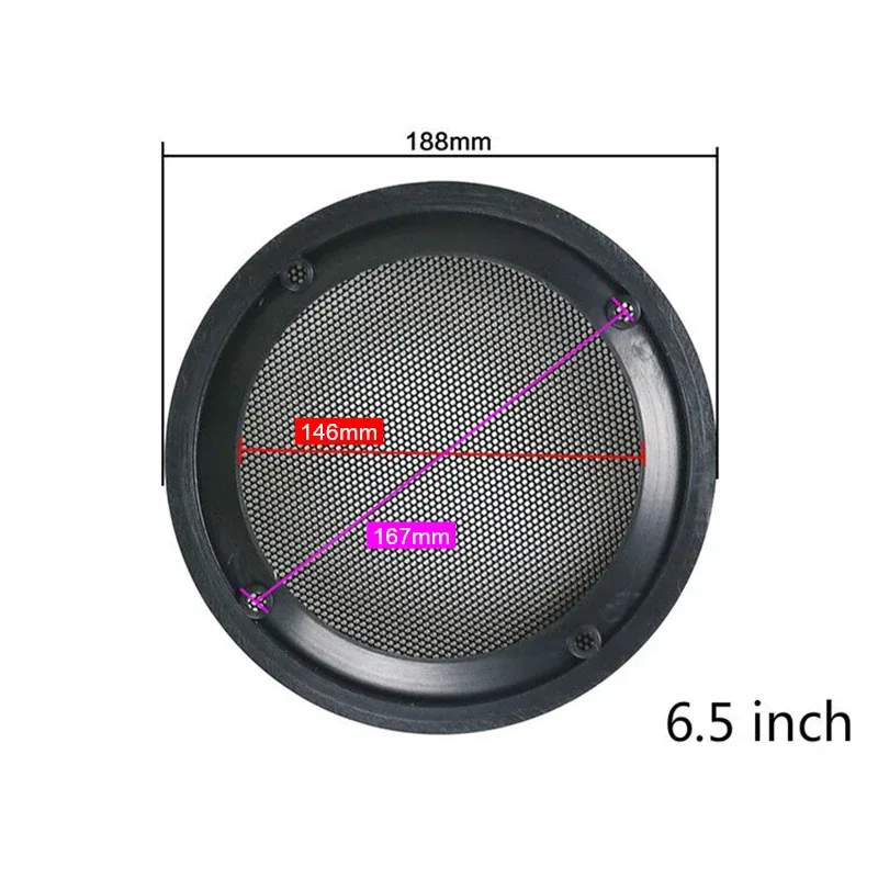Grille de protection GHXAMP en maille noire pour haut-parleur et caisson de basses - 4, 5 et 6,5 pouces - Image 4