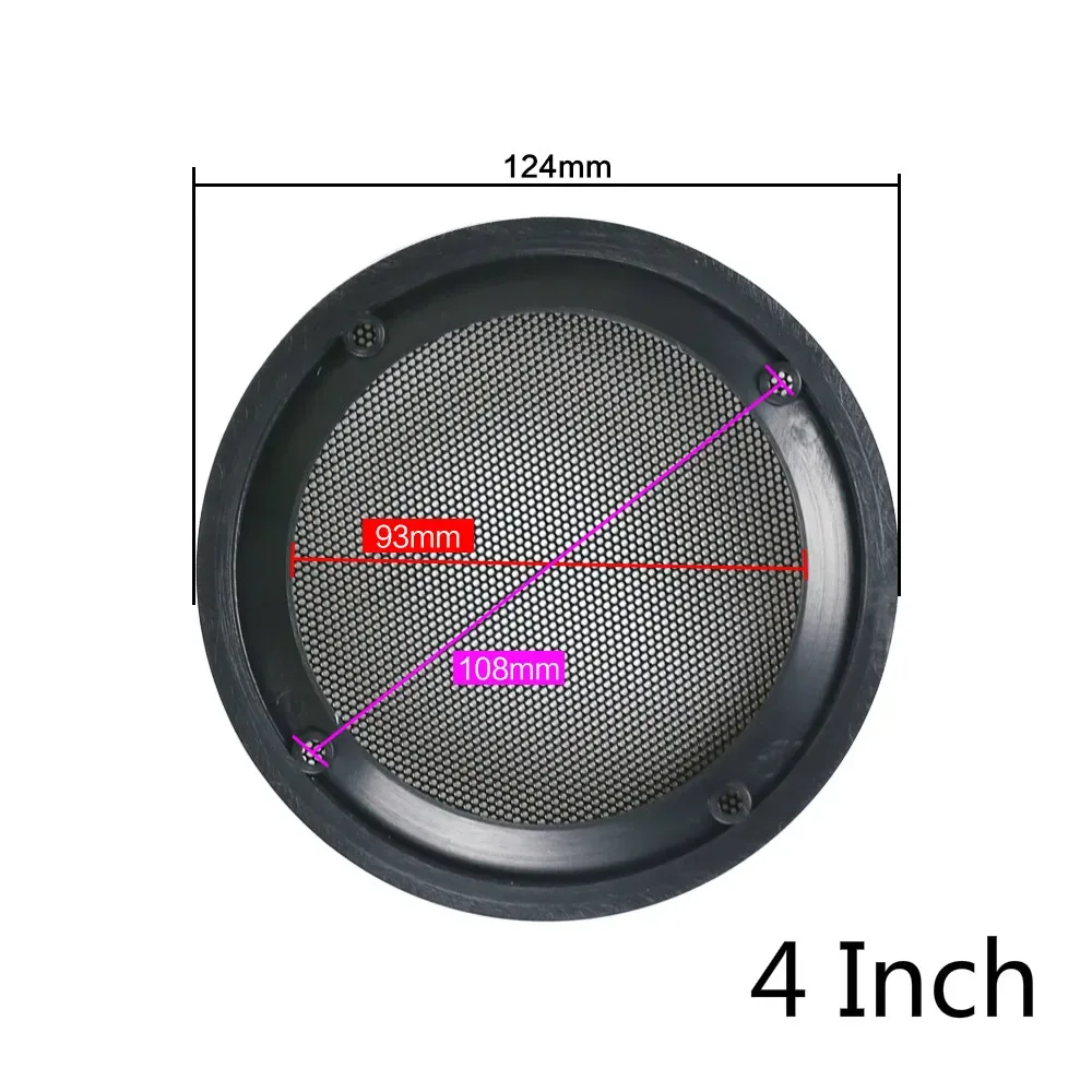 Grille de protection GHXAMP en maille noire pour haut-parleur et caisson de basses - 4, 5 et 6,5 pouces - Image 2