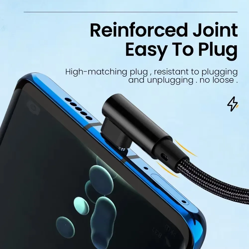 Câble USB vers USB-C 10A coudé à 90° - Charge rapide PD - Image 2