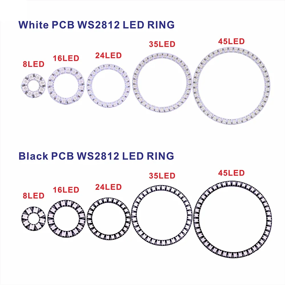 Anneau LED WS2812B Adressable Individuellement (8/12/16/24/35/42 LEDs) - SMD 5050 - 5V - Image 4