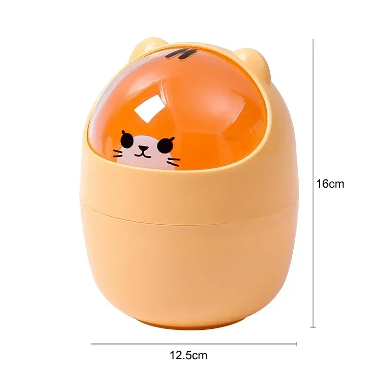 Mini poubelle de bureau avec couvercle et autocollants - Image 6