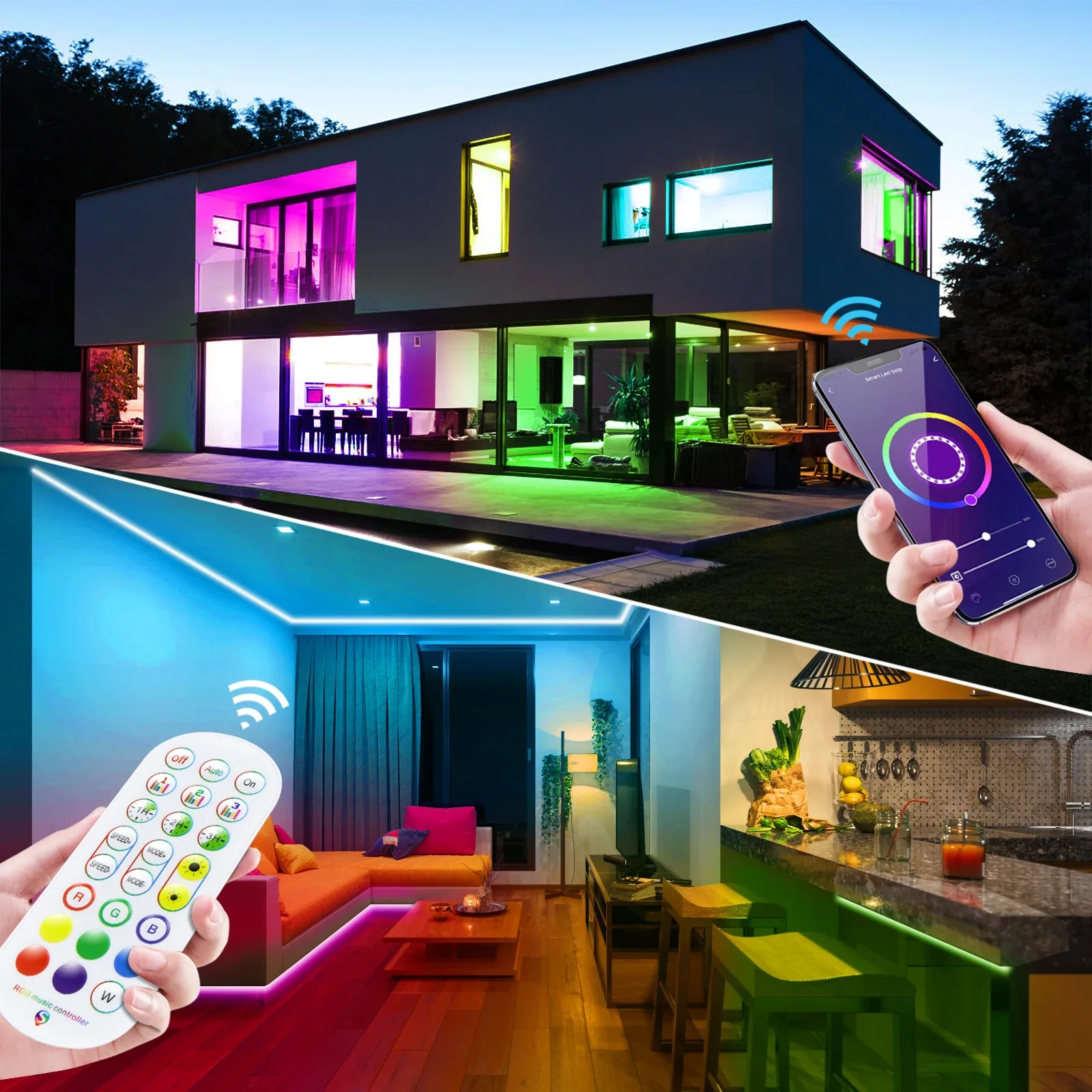 Ruban LED Néon Connecté RGB WiFi (12V-24V) avec Prise UE - Compatible Tuya & Smart Life - Image 5