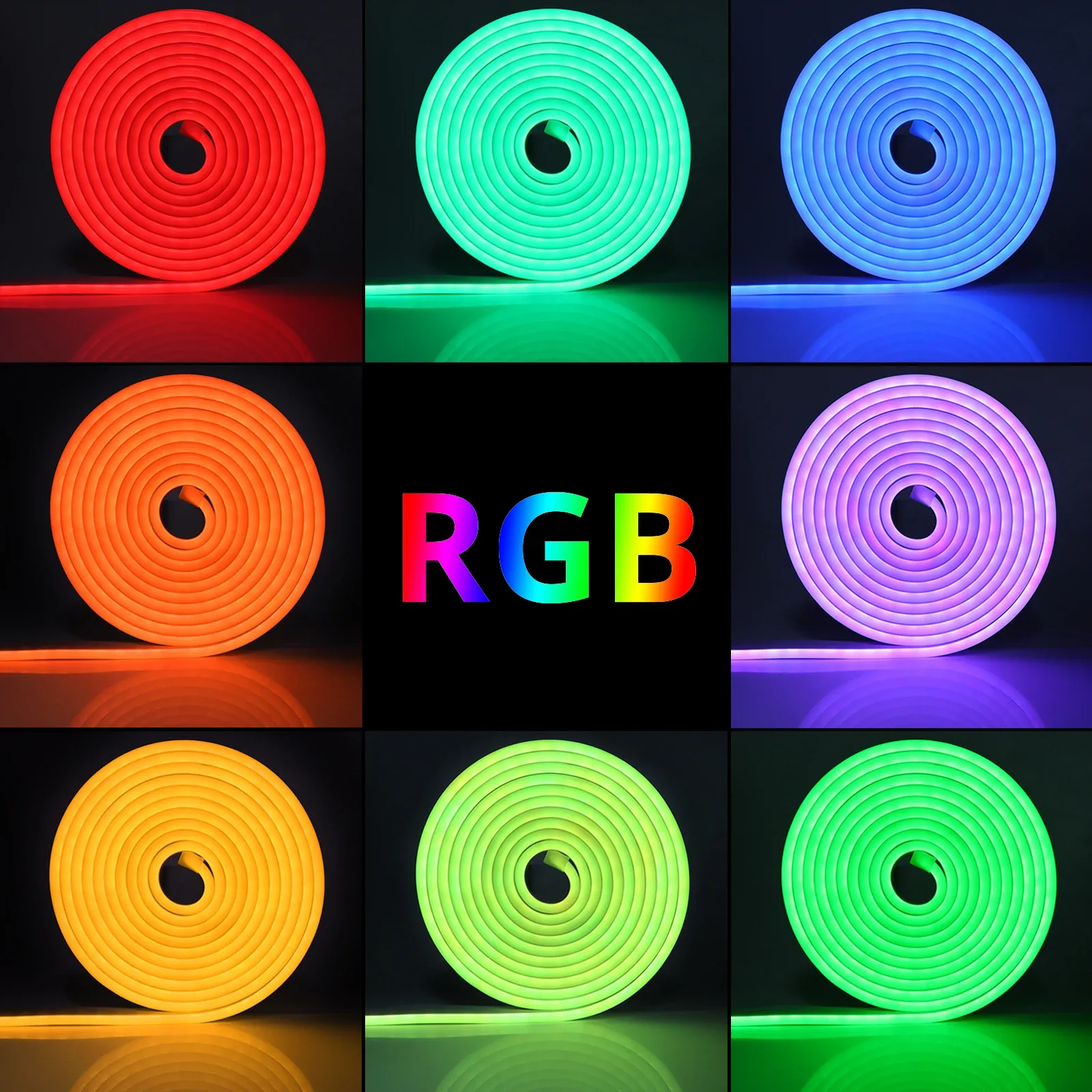 Ruban LED Néon Connecté RGB WiFi (12V-24V) avec Prise UE - Compatible Tuya & Smart Life - Image 3