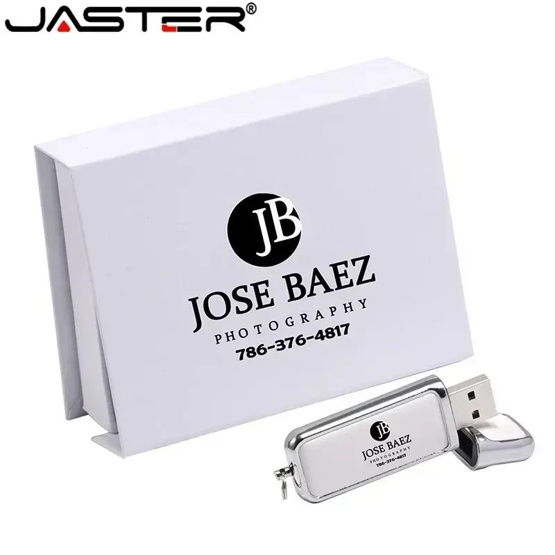 Clé USB 2.0 JASTER en cuir personnalisable avec impression de logo en couleur - Image 3