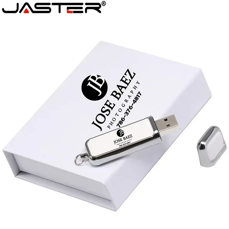 Clé USB 2.0 JASTER en cuir personnalisable avec impression de logo en couleur - Image 2