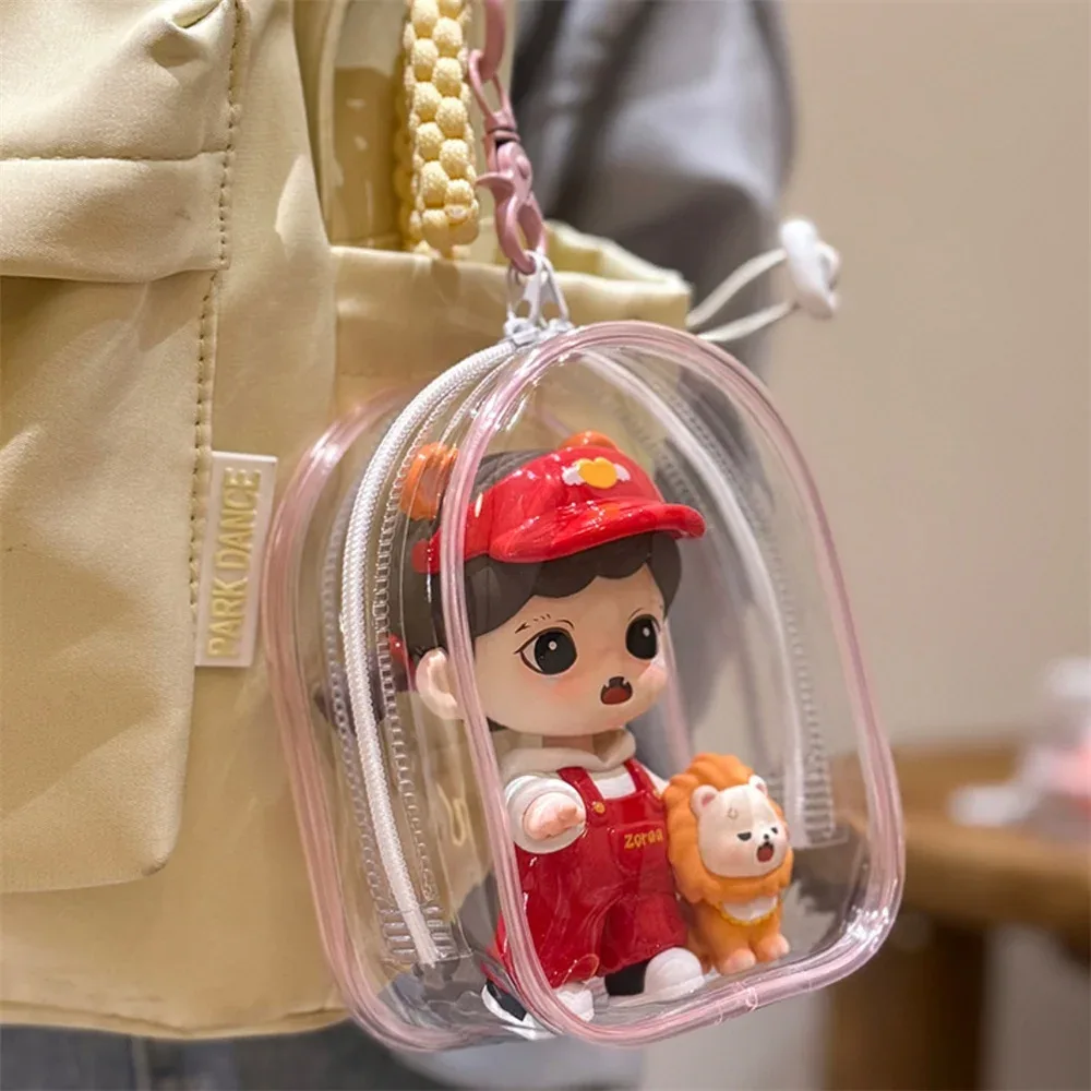 Sac de rangement transparent en PVC pour figurines avec porte-clés (12 cm) - Image 2