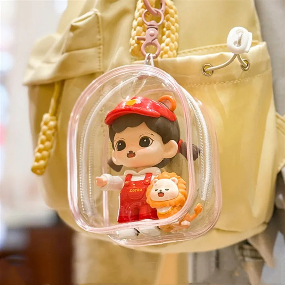 Sac de rangement transparent en PVC pour figurines avec porte-clés (12 cm) - Image 5