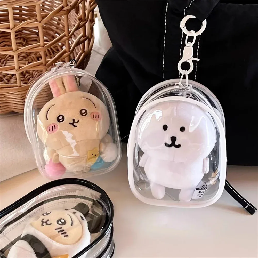 Sac de rangement transparent en PVC pour figurines avec porte-clés (12 cm) - Image 1