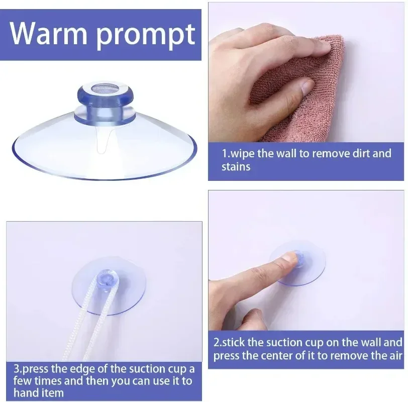 Ventouses Transparentes à Tête de Champignon pour Vitres et Salle de Bain - Image 5