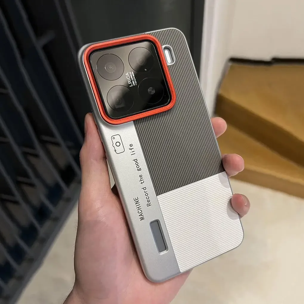 Coque en cuir tricolore pour Xiaomi 15 / 14 Pro - Design appareil photo - Antichoc - Image 4