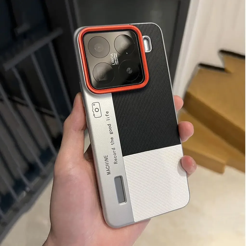 Coque en cuir tricolore pour Xiaomi 15 / 14 Pro - Design appareil photo - Antichoc - Image 2