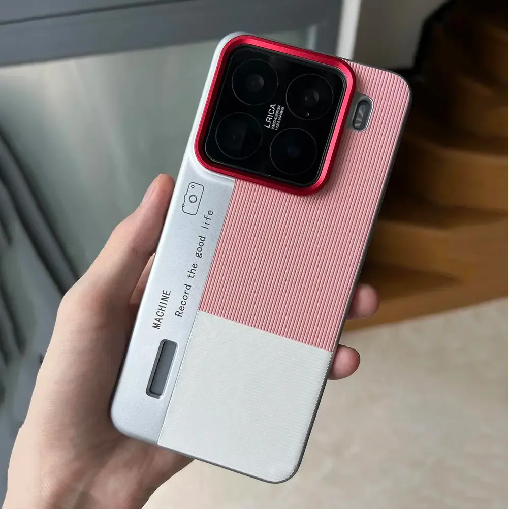 Coque en cuir tricolore pour Xiaomi 15 / 14 Pro - Design appareil photo - Antichoc - Image 6