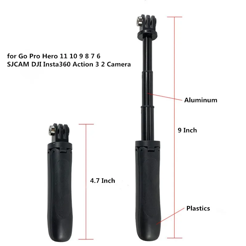 Perche à selfie extensible et trépied pour GoPro 13/12/11/10/9, DJI Osmo Action 5 Pro/4/3 et Insta360 X4 - Image 2