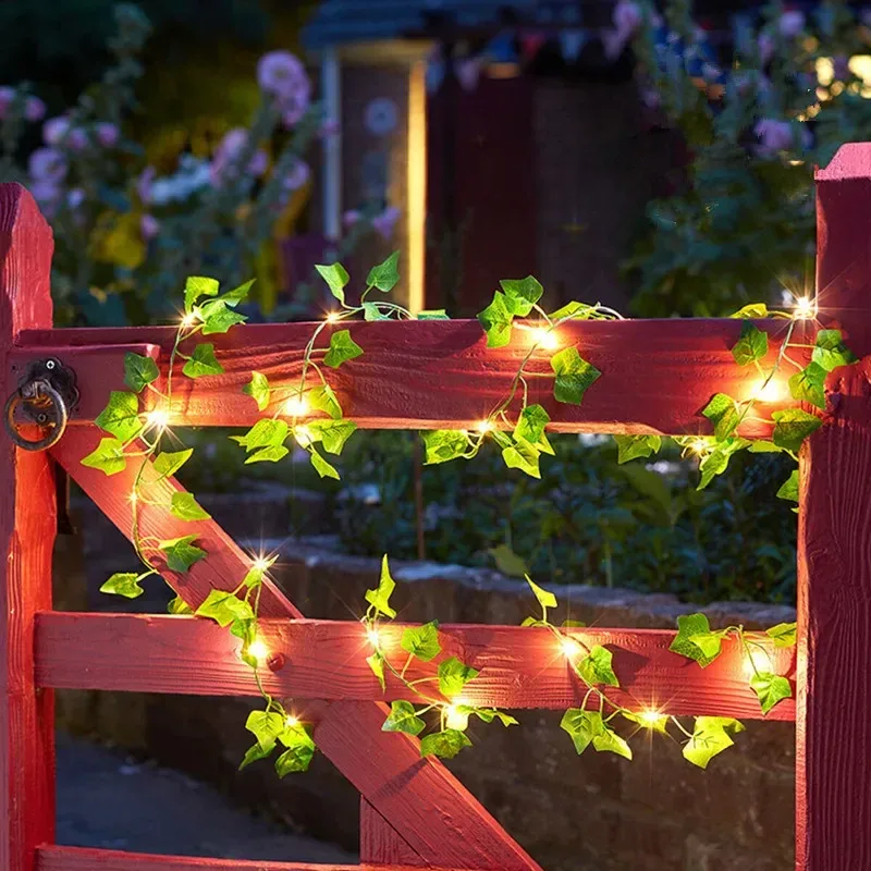 Guirlande lumineuse de vigne artificielle et fleurs pour décoration de Noël et mariage - Image 4