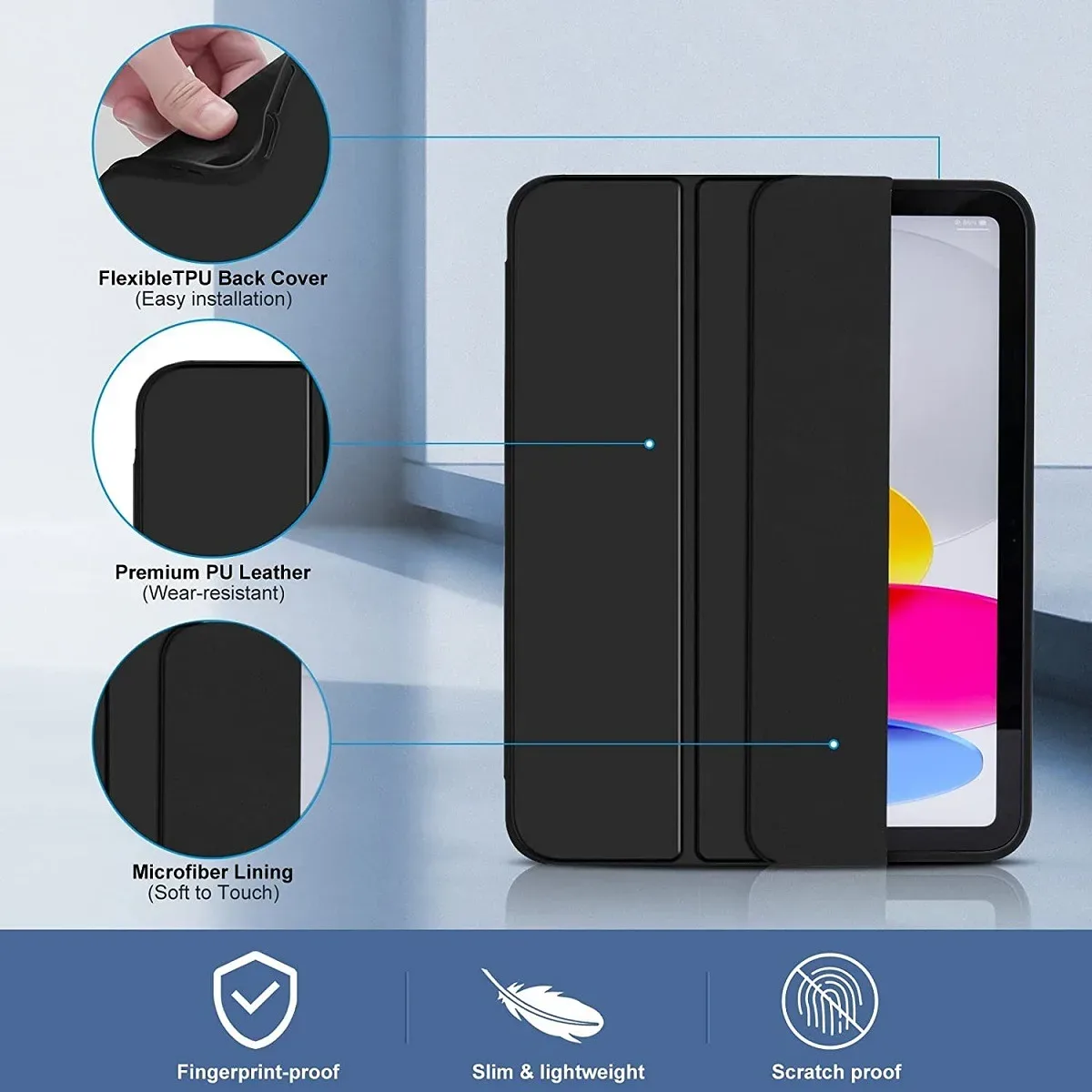 Étui Magnétique pour iPad Air 4/5, Pro 11, iPad 10e/9e/8e/7e Génération, Air 1/2 et iPad 9.7" - Image 2