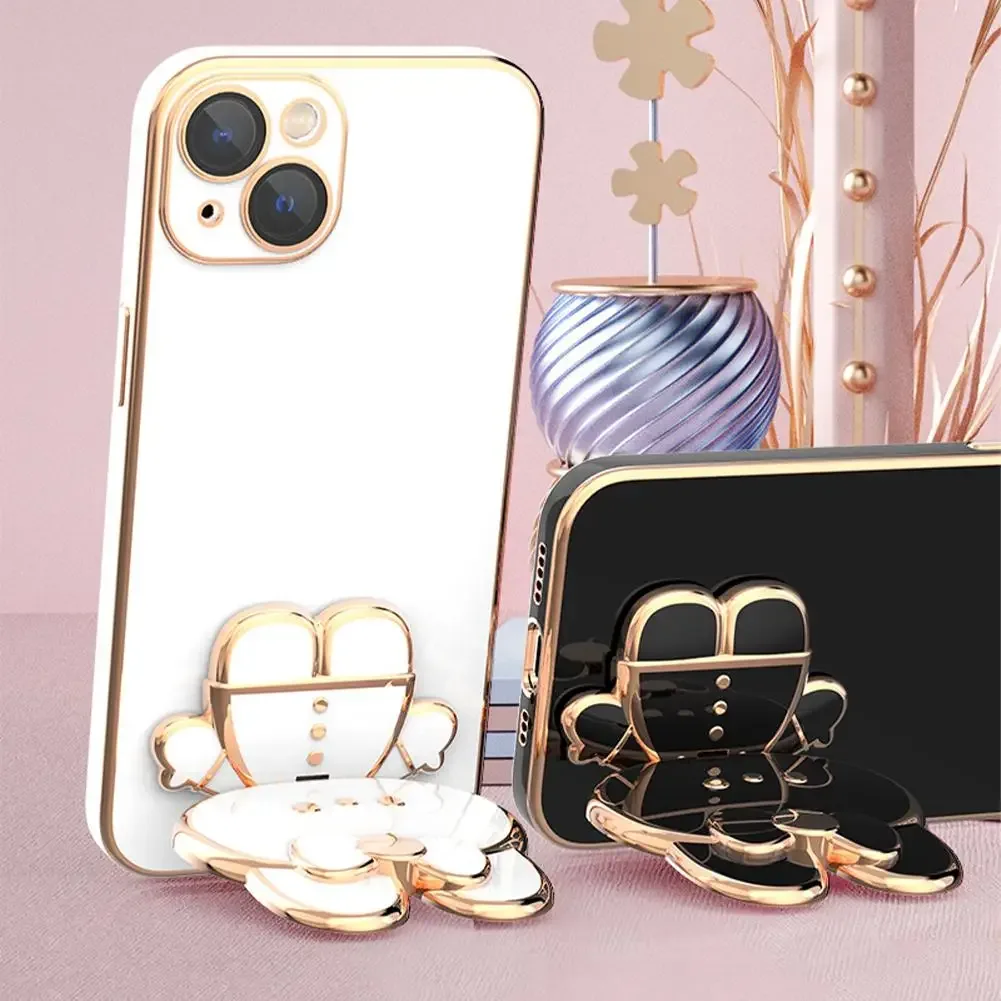 Support de téléphone 2-en-1 en métal avec miroir de maquillage intégré - Motif Chat - Image 2